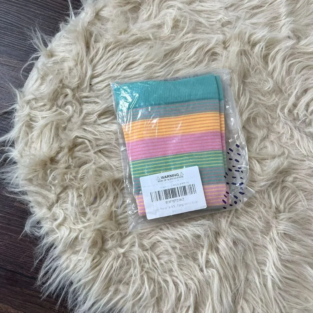 NWT Nurse Yard Striped Compression Socks XL